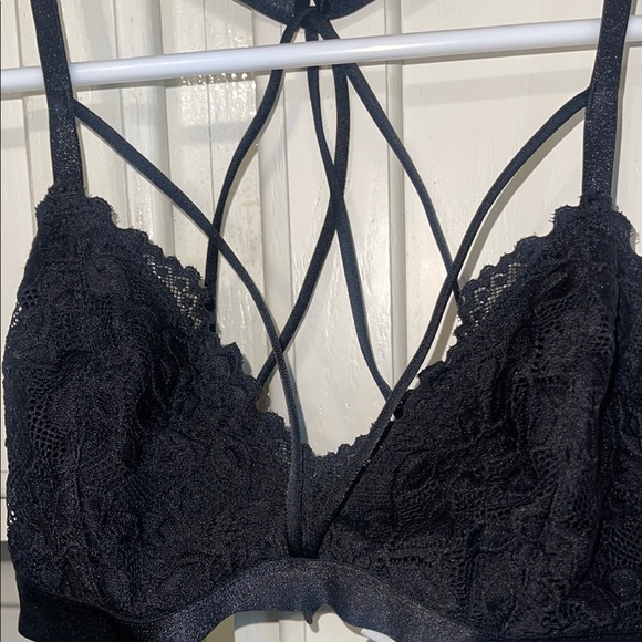 3 for $15 - Elegant Black Lace Strappy Bralette - Picture 2 of 5
